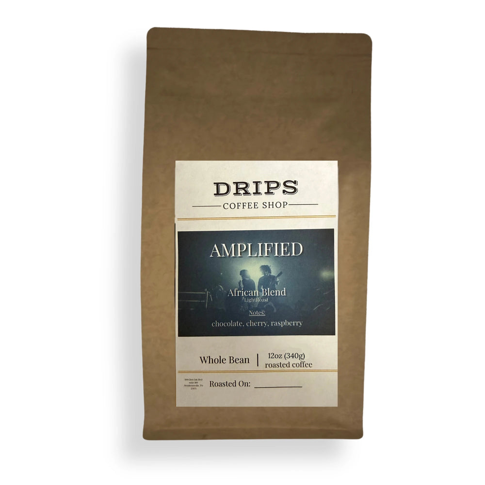 Drips Amplified African Blend light roast whole bean coffee 12oz bag